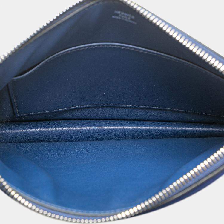 Pre Owned Hermes Blue Tadelakt Kelly Cadena Handbag