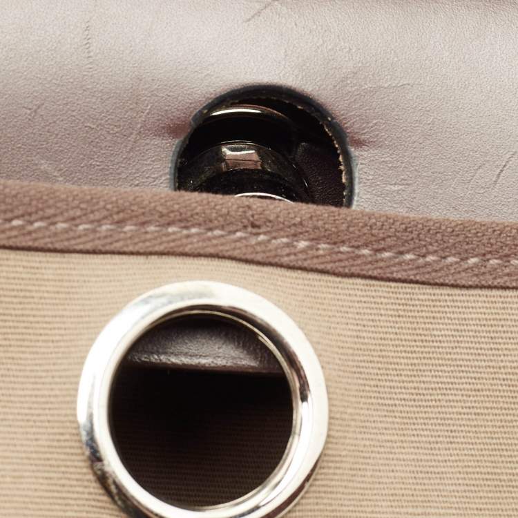 Pre Owned Hermès Herbag 31 Khaki/Brown Canvas and Leather Bag