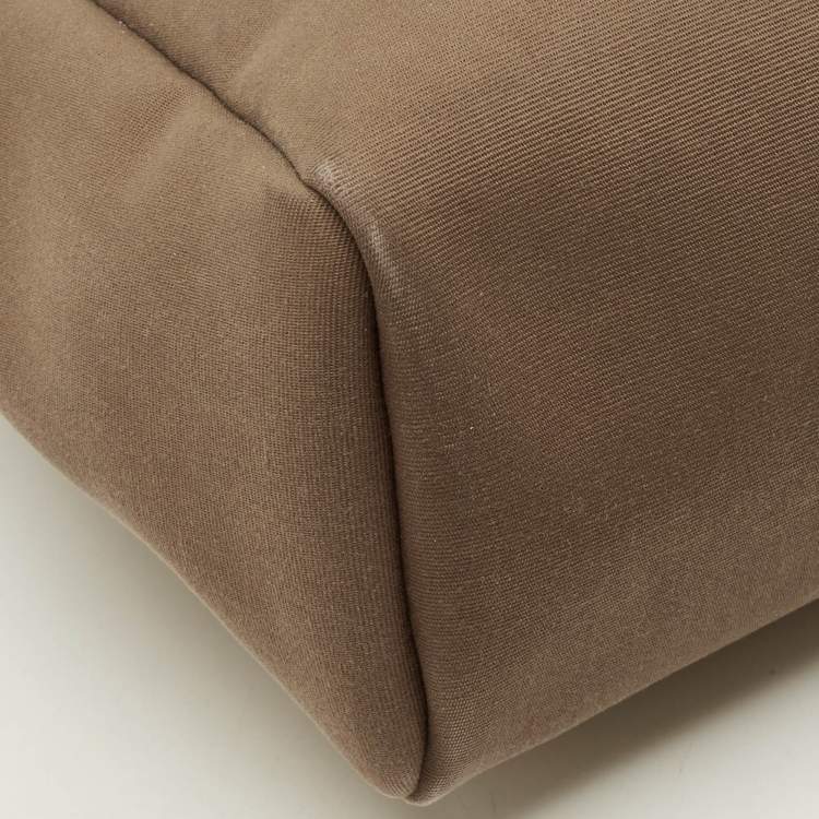 Pre Owned Hermès Herbag 31 Khaki/Brown Canvas and Leather Bag