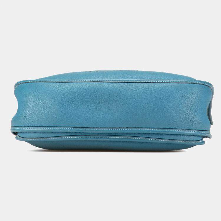 Pre Owned Hermes Blue Clemence Evelyne II GM