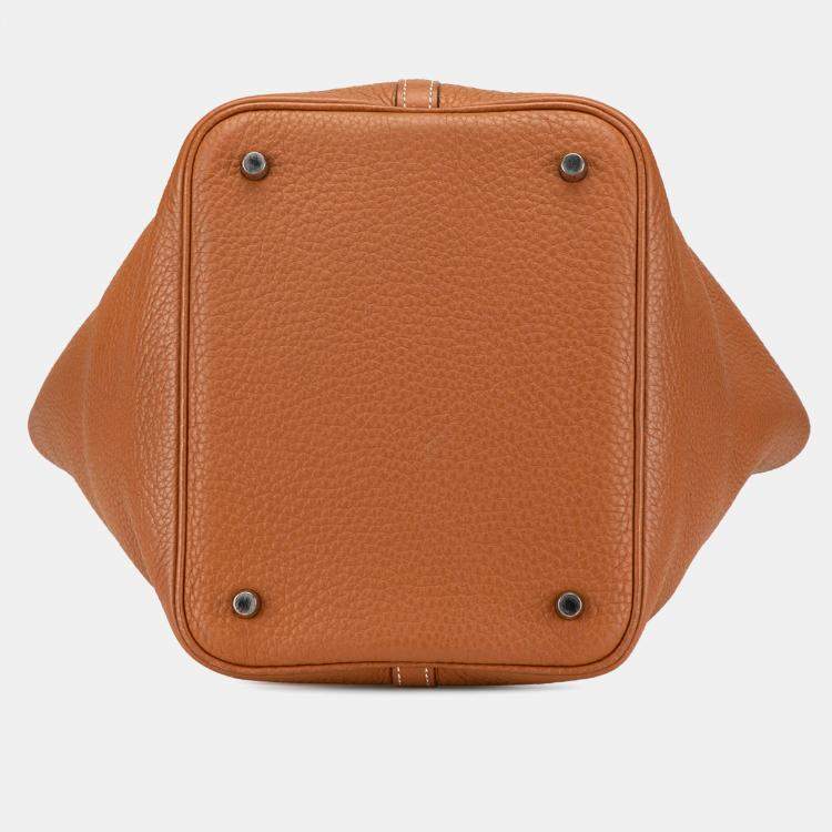 Pre Owned Hermes Brown Clemence Picotin 22