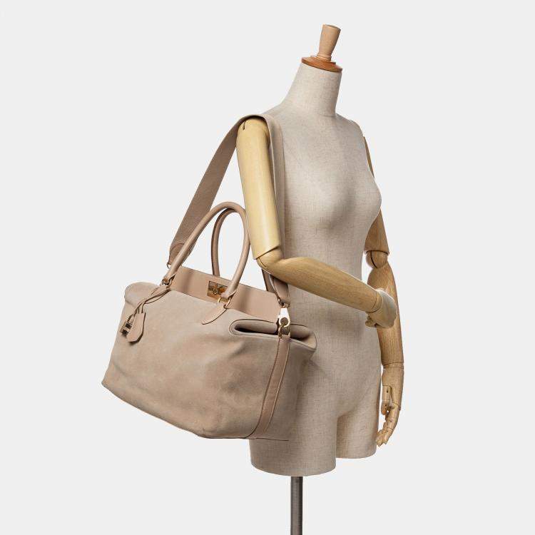 Pre Owned Hermes Brown Veau Grizzly and Swift Toolbox 33