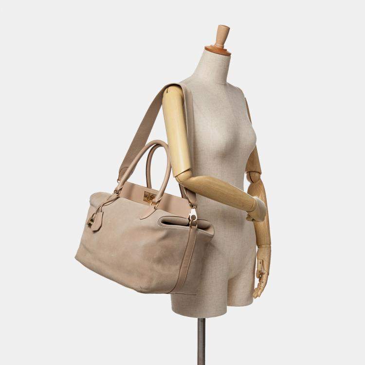 Pre Owned Hermes Brown Veau Grizzly and Swift Toolbox 33