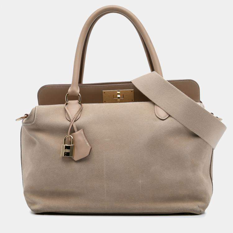 Pre Owned Hermes Brown Veau Grizzly and Swift Toolbox 33