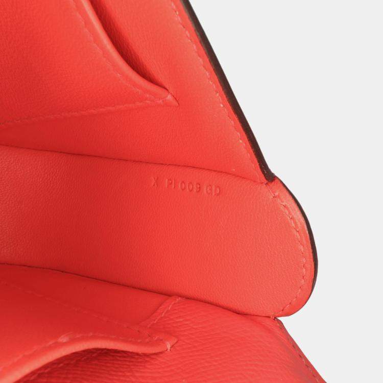 Pre Owned Hermes Red Epsom Cherche Midi Clutch 22