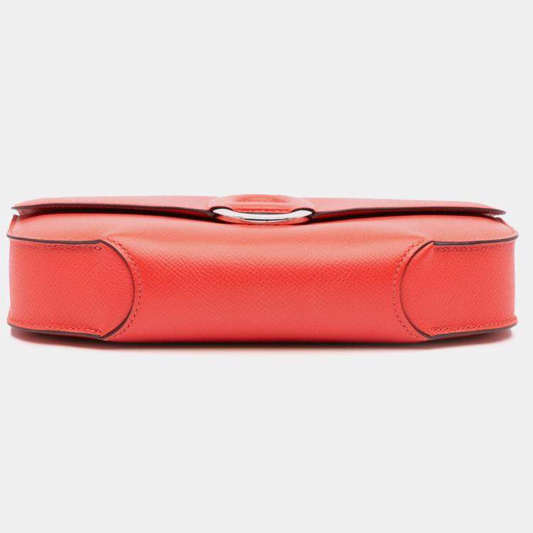 Pre Owned Hermes Red Epsom Cherche Midi Clutch 22