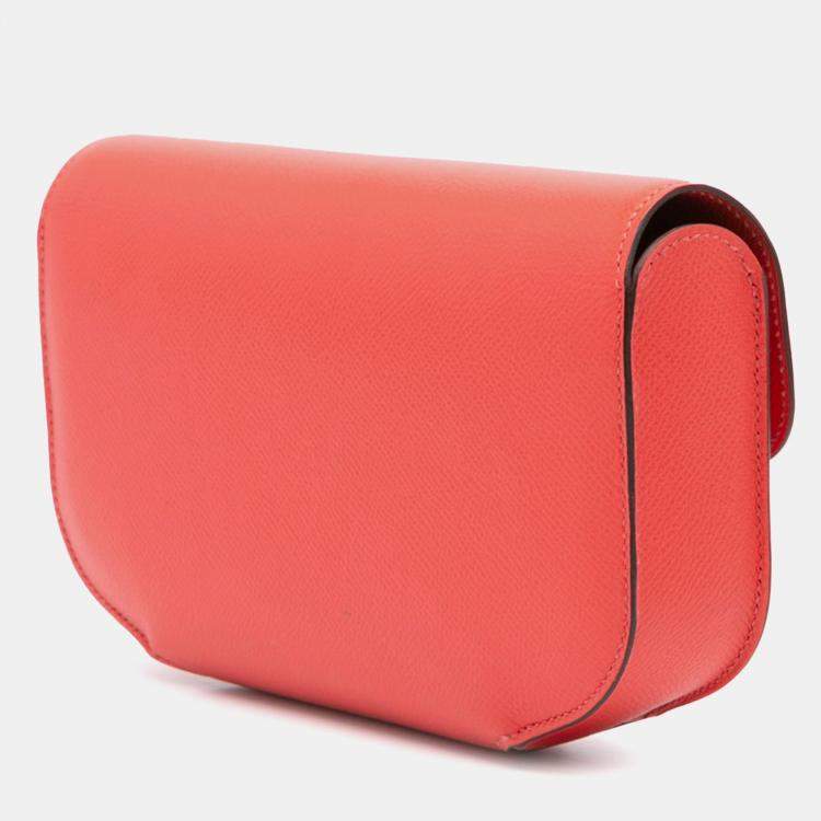 Pre Owned Hermes Red Epsom Cherche Midi Clutch 22