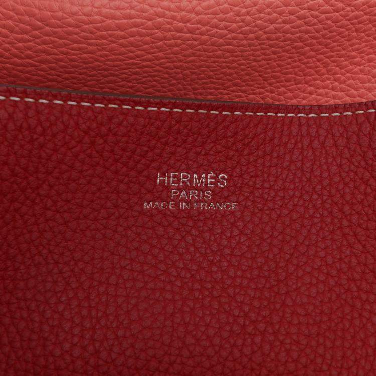 Pre Owned Hermes Pink Red Clemence Double Sens 36