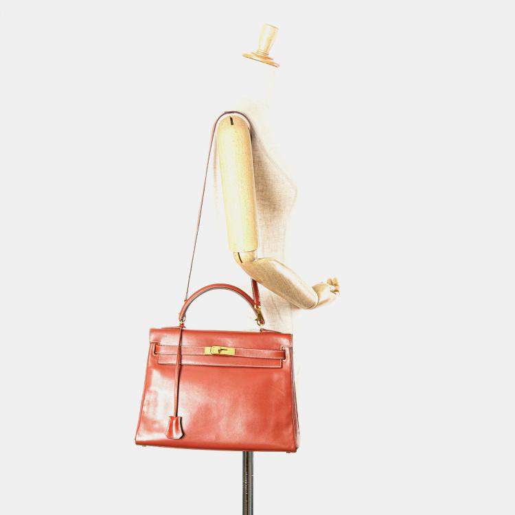 Pre Owned Hermes Red Box Calf Kelly Retourne 32