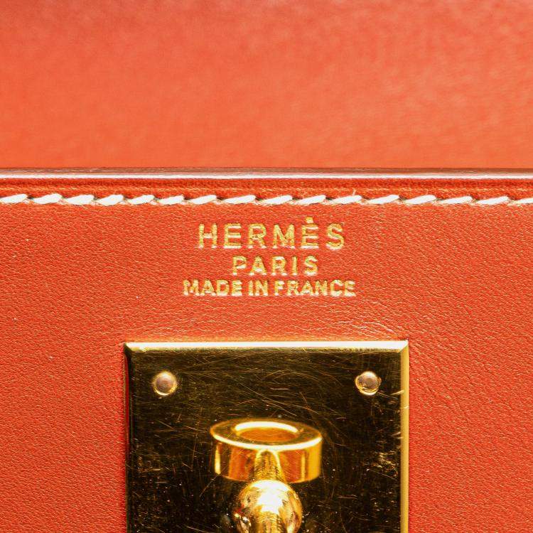 Pre Owned Hermes Red Box Calf Kelly Retourne 32
