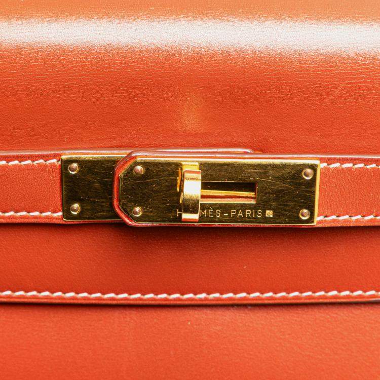 Pre Owned Hermes Red Box Calf Kelly Retourne 32