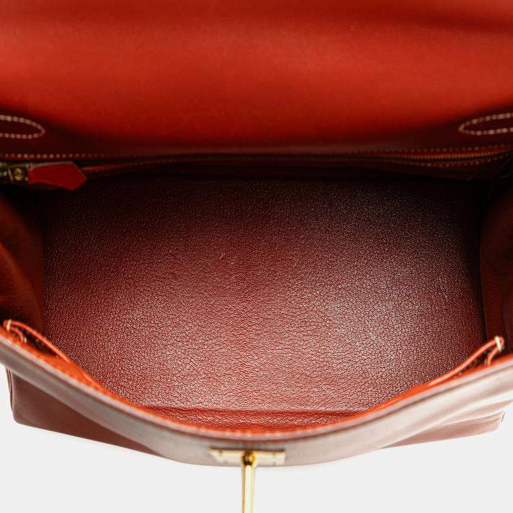 Pre Owned Hermes Red Box Calf Kelly Retourne 32