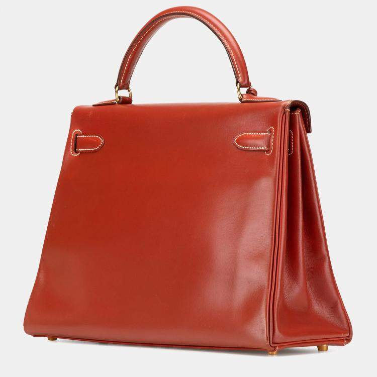Pre Owned Hermes Red Box Calf Kelly Retourne 32