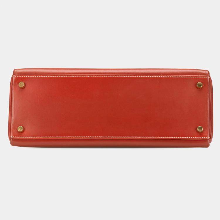 Pre Owned Hermes Red Box Calf Kelly Retourne 32