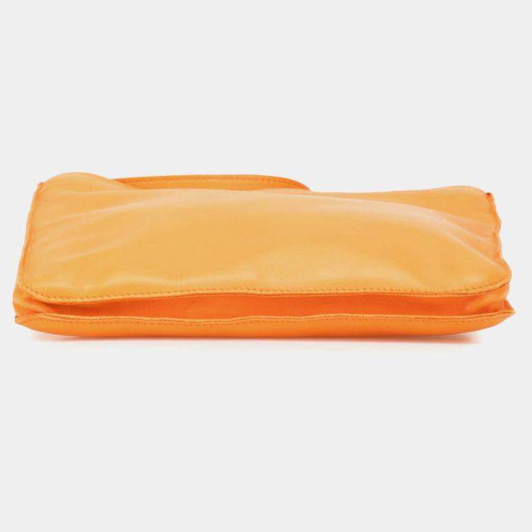 Pre Owned Hermes Orange Milo Clou de Selle Crossbody