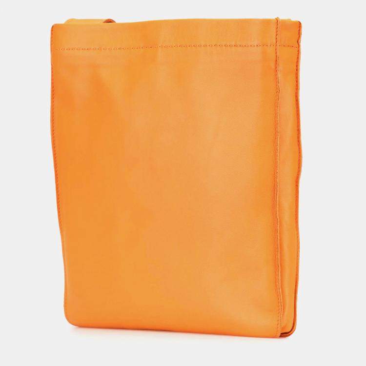 Pre Owned Hermes Orange Milo Clou de Selle Crossbody