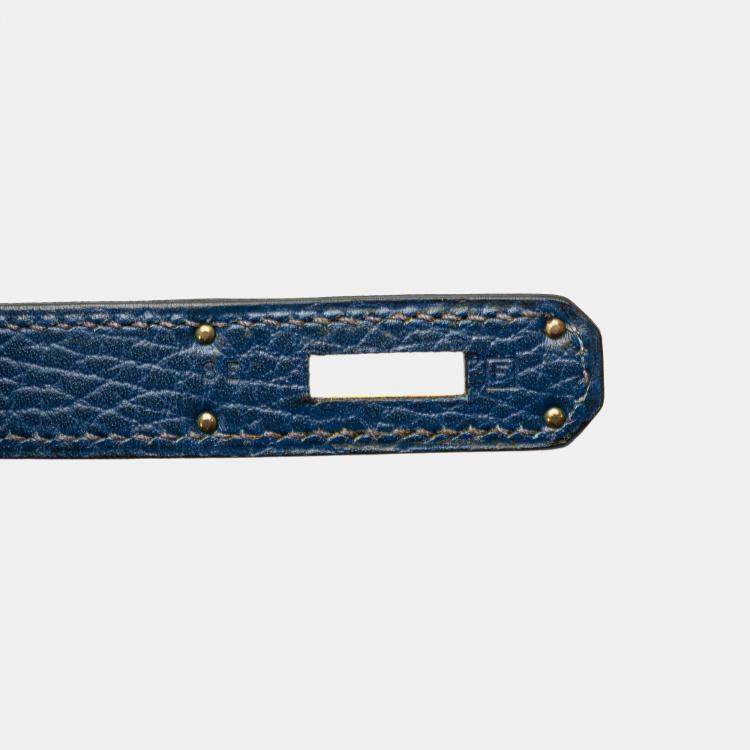 Pre Owned Hermes Blue Togo Birkin Retourne 35