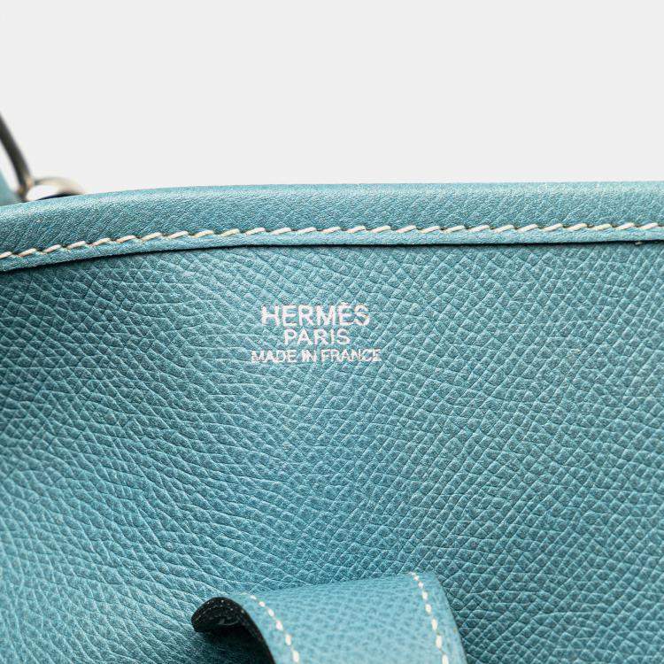 Pre Owned Hermes Blue Clemence Evelyne II PM