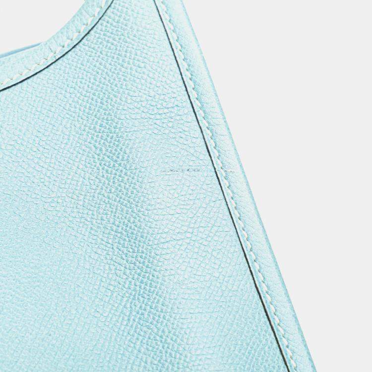 Pre Owned Hermes Blue Clemence Evelyne II PM