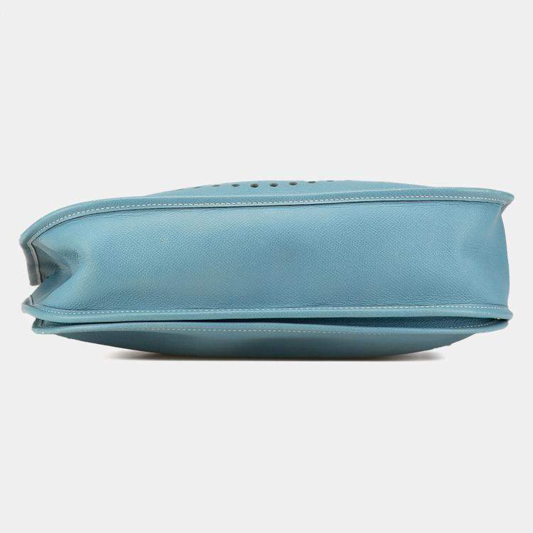 Pre Owned Hermes Blue Clemence Evelyne II PM