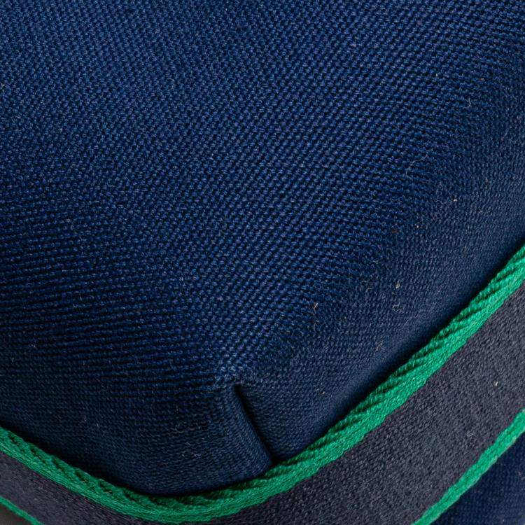 Pre Owned Hermes Blue Green Small Toile Bride A Brac Case