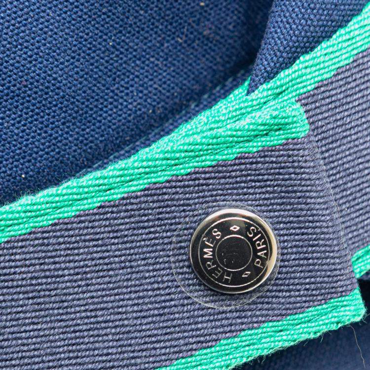 Pre Owned Hermes Blue Green Small Toile Bride A Brac Case