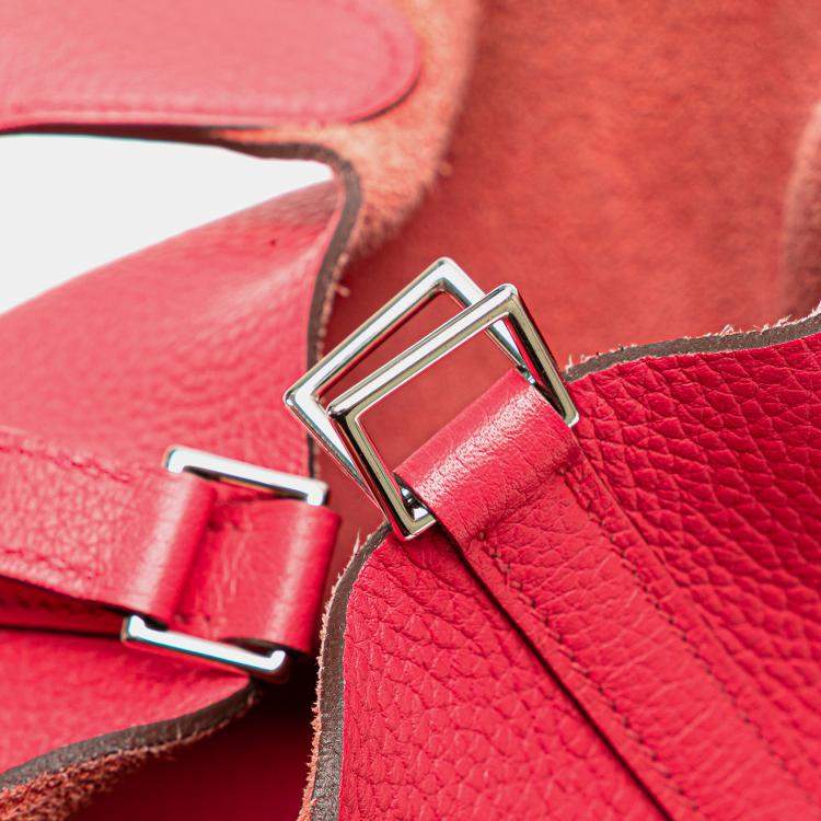 Pre Owned Hermes Pink Clemence Picotin Lock 18