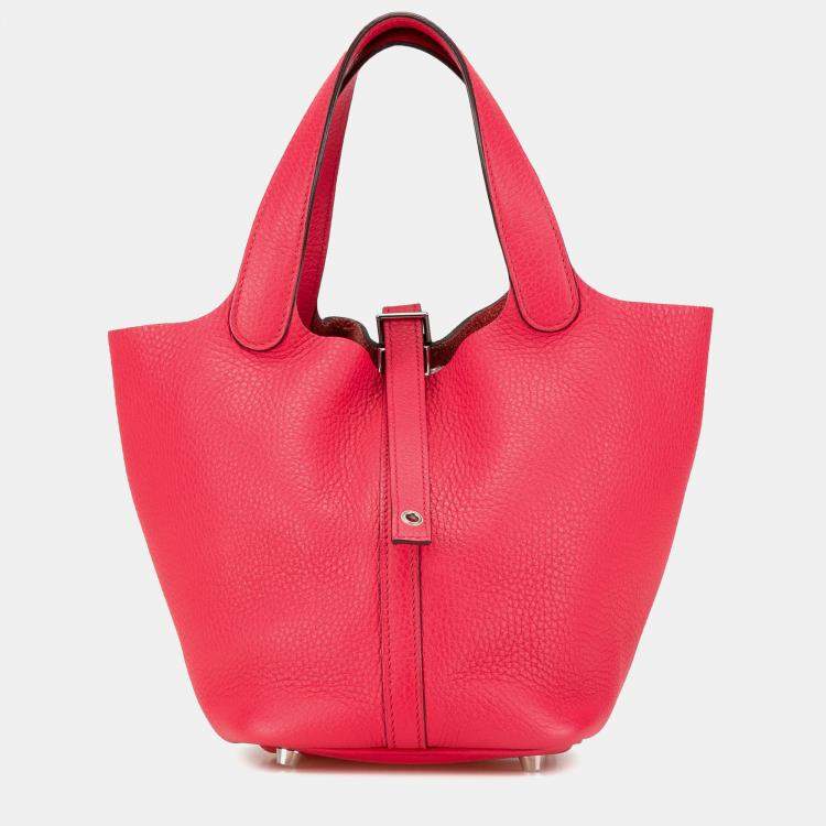 Pre Owned Hermes Pink Clemence Picotin Lock 18
