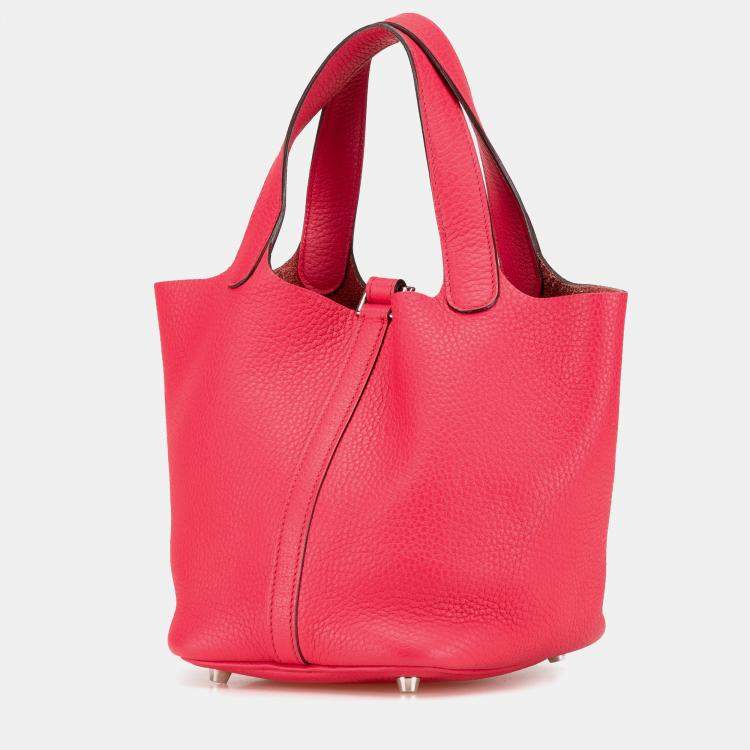 Pre Owned Hermes Pink Clemence Picotin Lock 18