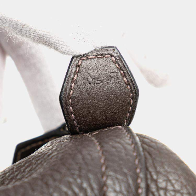 Pre Owned Hermes Brown Clemence Bolide 35