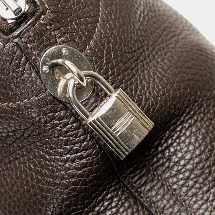 Pre Owned Hermes Brown Clemence Bolide 35