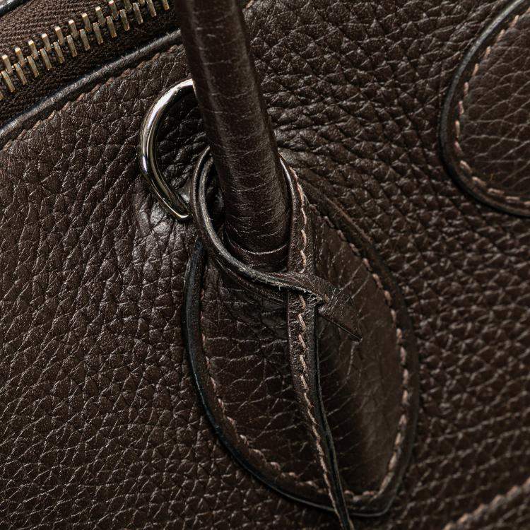 Pre Owned Hermes Brown Clemence Bolide 35