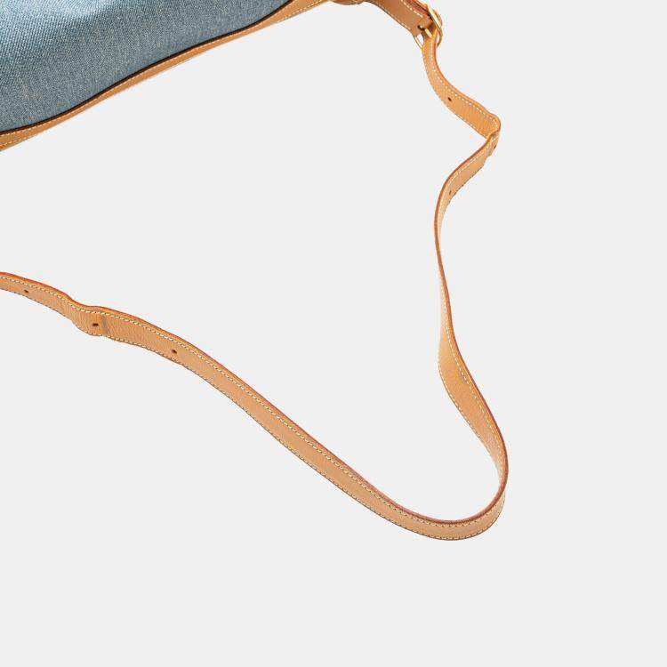 Pre Owned Hermes Blue Brown Denim and Calfskin Sac Doremi 33