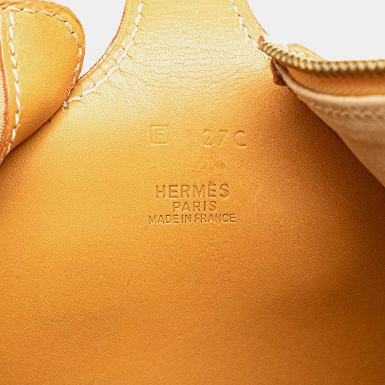 Pre Owned Hermes Blue Brown Denim and Calfskin Sac Doremi 33