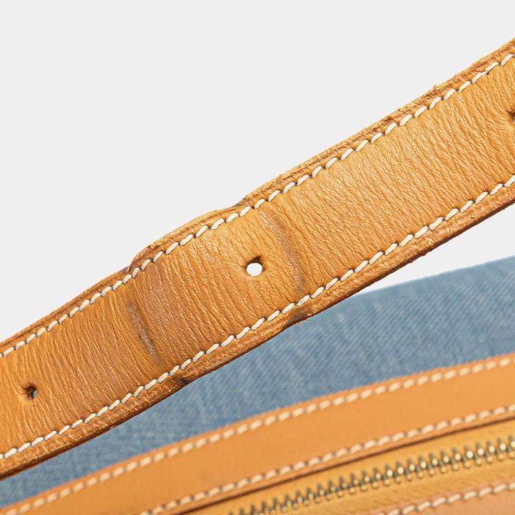 Pre Owned Hermes Blue Brown Denim and Calfskin Sac Doremi 33