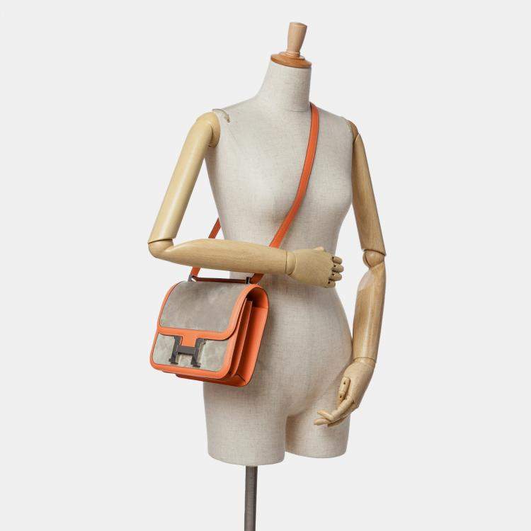 Pre Owned Hermes Orange Doblis and Swift Constance 24