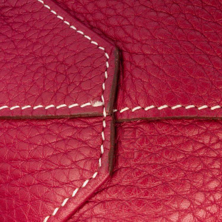 Pre Owned Hermes Pink Red Clemence Double Sens 36