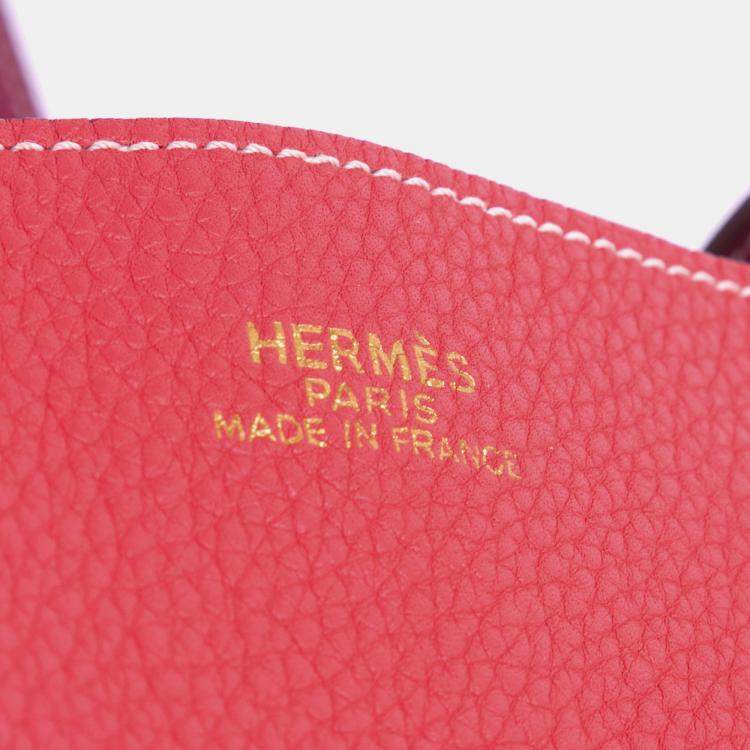 Pre Owned Hermes Pink Red Clemence Double Sens 36