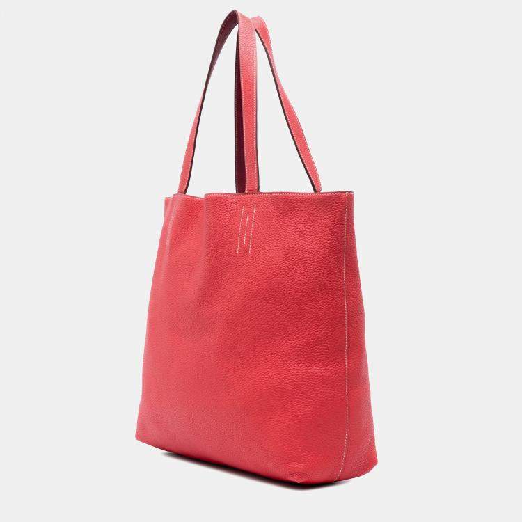 Pre Owned Hermes Pink Red Clemence Double Sens 36