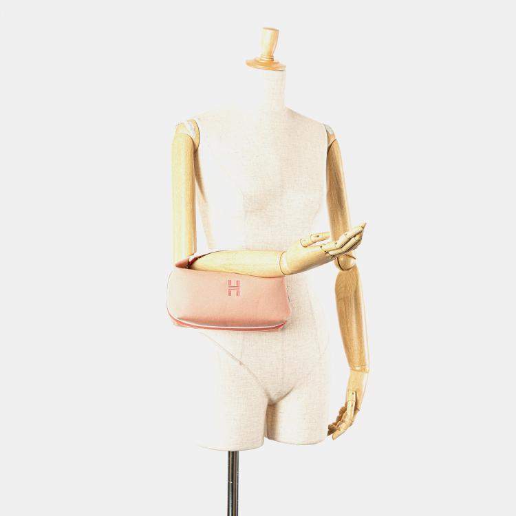 Pre Owned Hermes Pink Small Canvas Bride A Brac Case