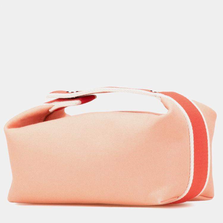 Pre Owned Hermes Pink Small Canvas Bride A Brac Case