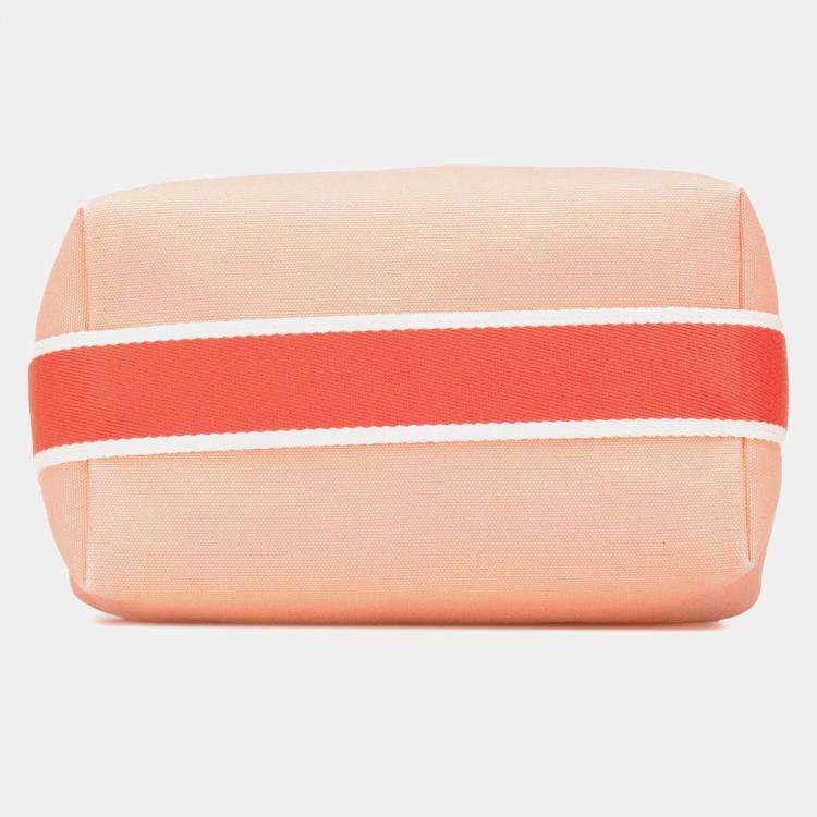 Pre Owned Hermes Pink Small Canvas Bride A Brac Case