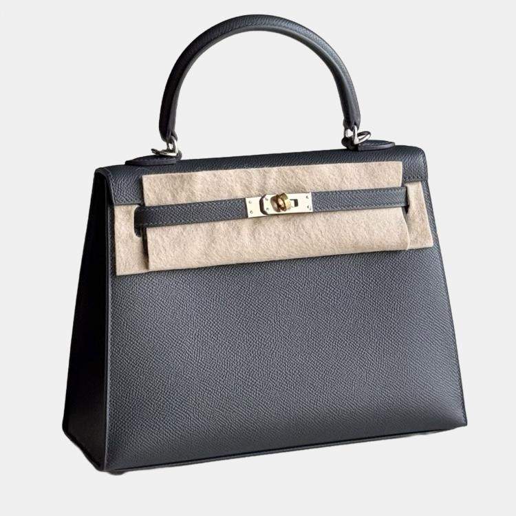Pre Owned Hermes Kelly 25 Epsom Gris Ardoise with Mixed Hardware