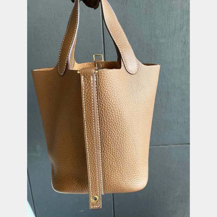 Pre Owned Hermes Picotin Lock 18 Gold with gold hardware