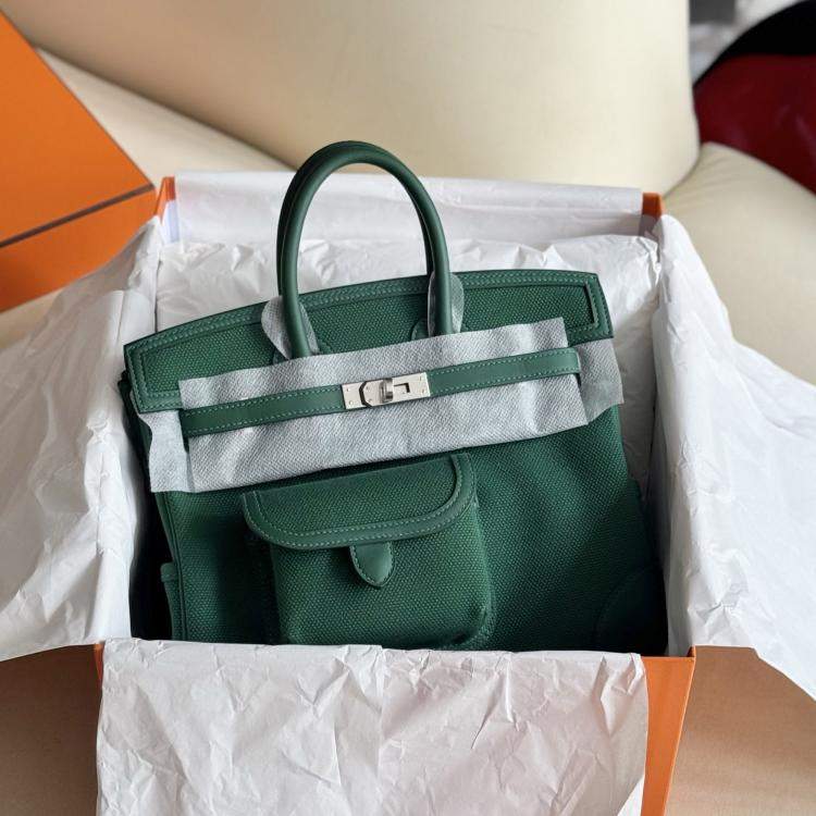 Pre Owned Hermes Birkin 25 Cargo Vert Jade with Palladium Hardware