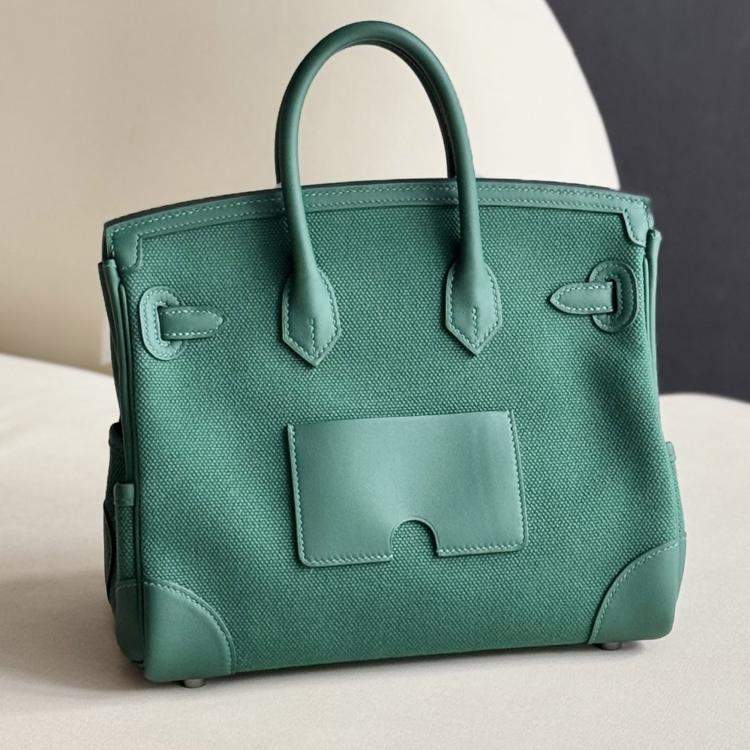 Pre Owned Hermes Birkin 25 Cargo Vert Jade with Palladium Hardware