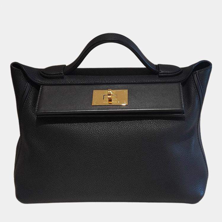 Pre Owned Hermes 24/24 Small Black with Gold Hardware