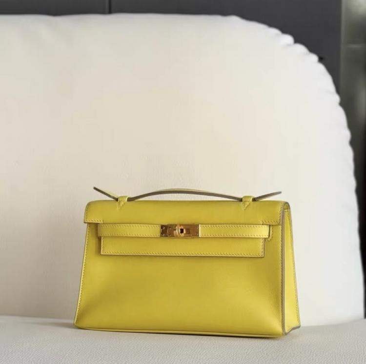 Pre Owned Hermes Mini Kelly I Yellow Swift Gold hardware