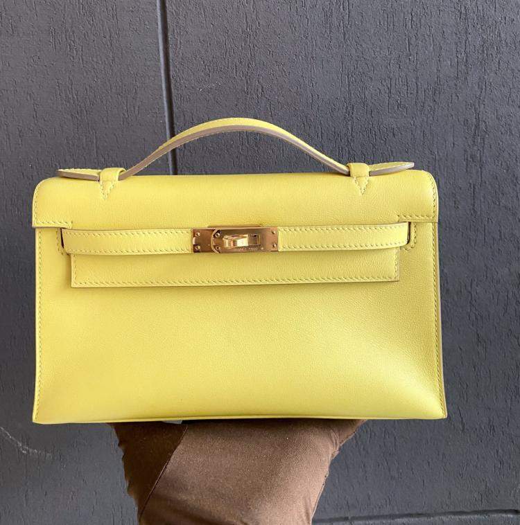 Pre Owned Hermes Mini Kelly I Yellow Swift Gold hardware