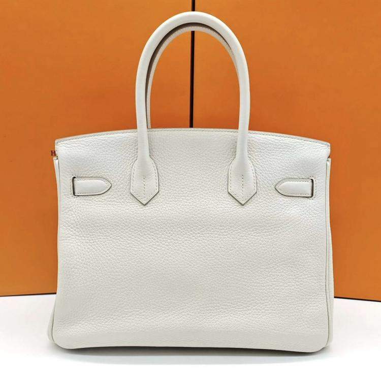 Pre Owned Hermes Birkin 30 Milkshake white Togo with rose gold hardware